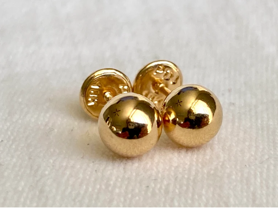 Ball Earrings 18K gold.