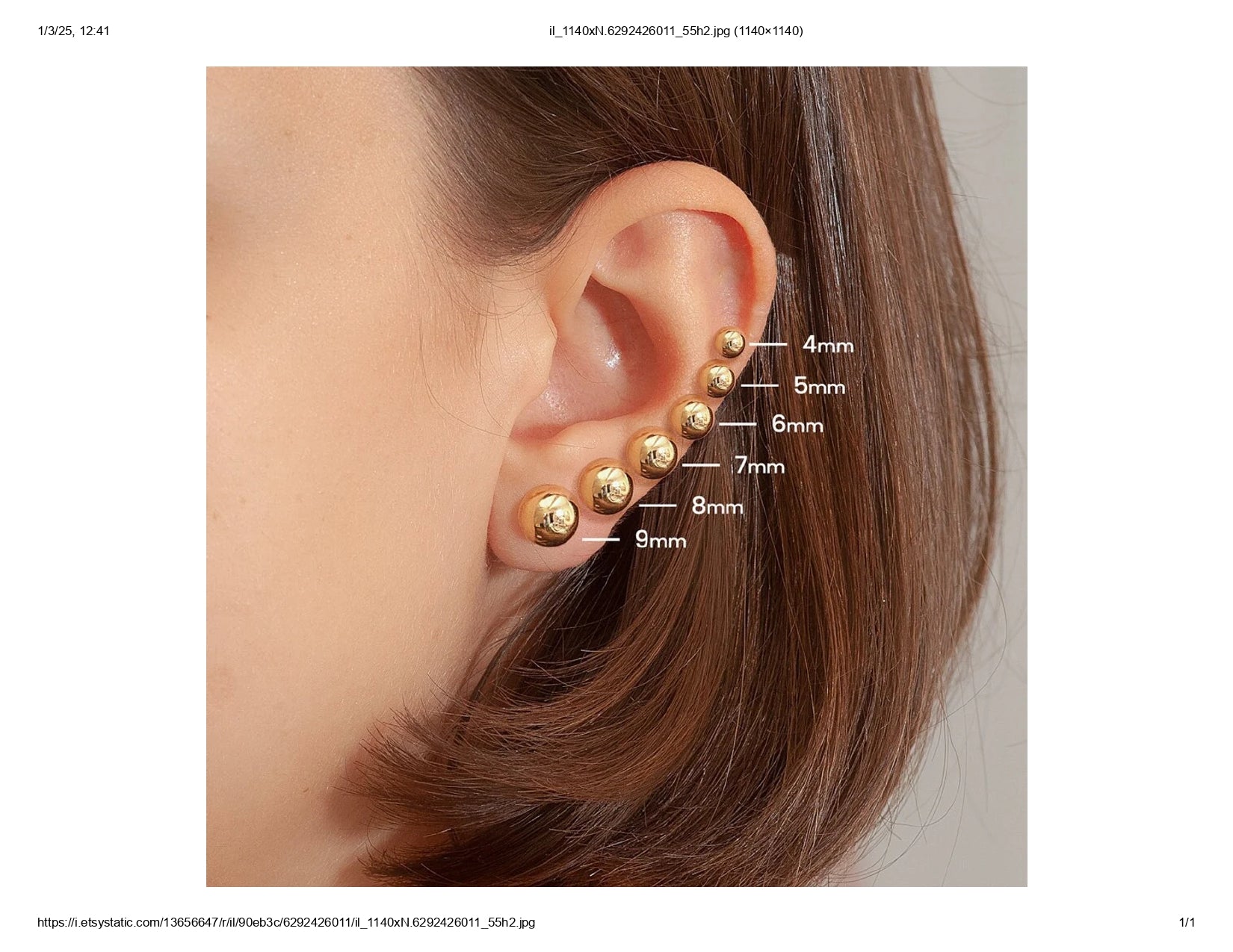 Ball Earrings 18K gold.